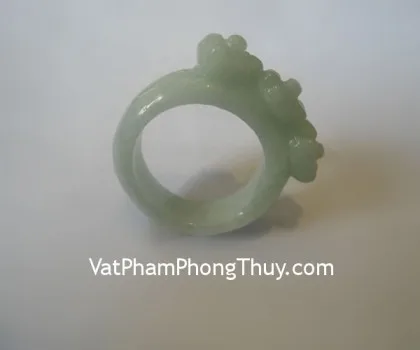 Nhẫn 3 mẫu đơn bản ngọc Myanmar FS843