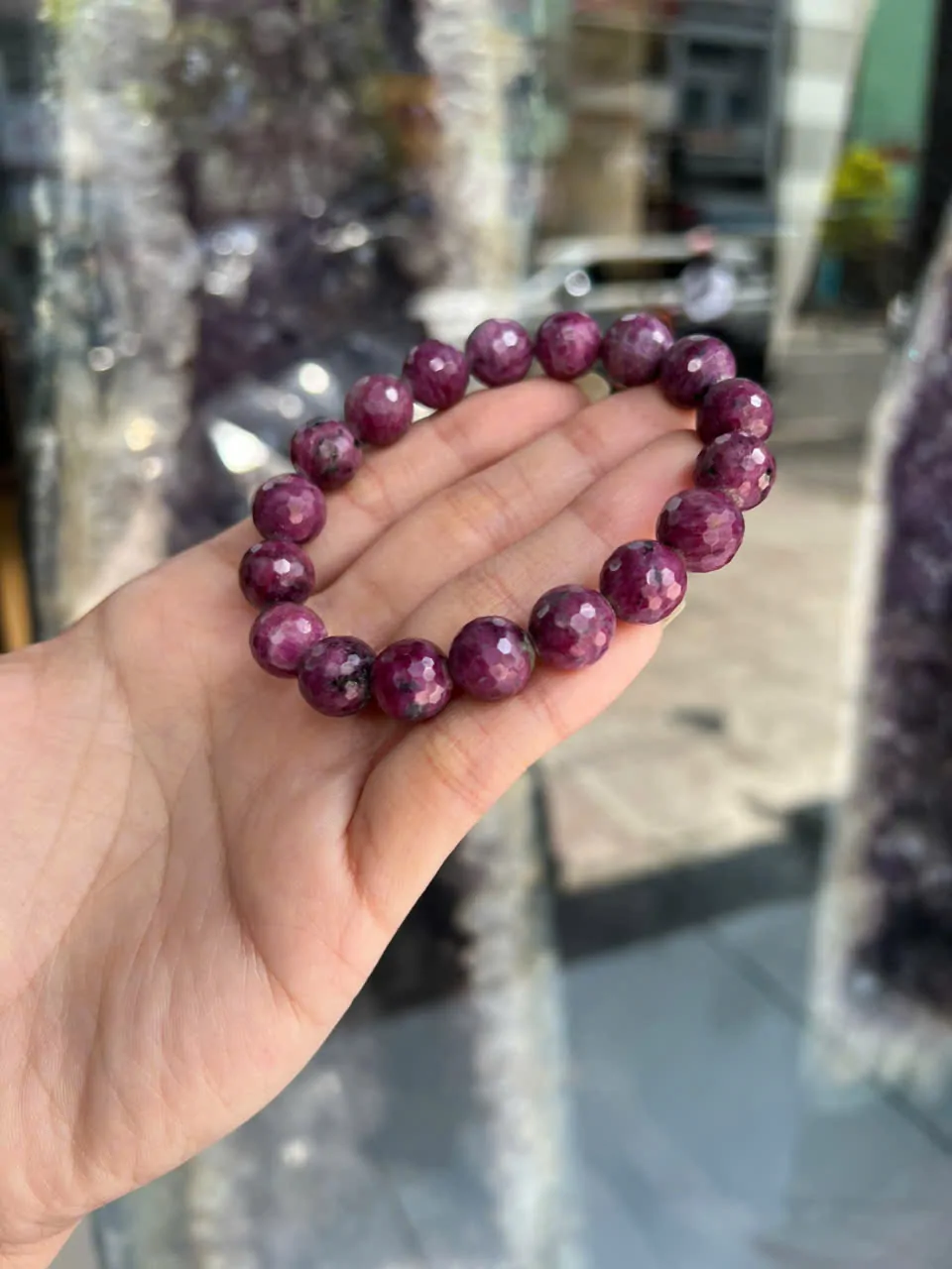 Chuỗi Ruby xanh đỏ vát nhiều mặt A+++++ (54.1g-18bi) S6759-S4-9738
